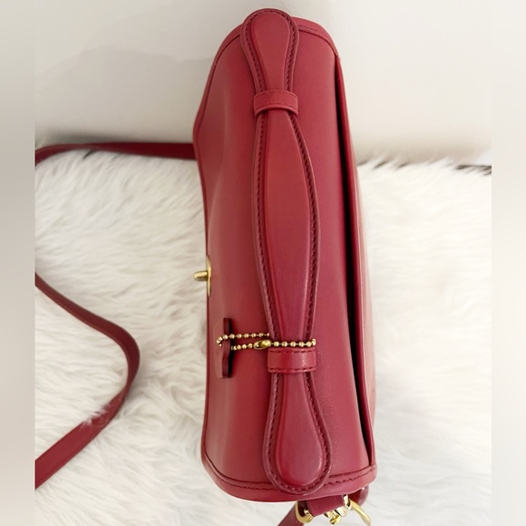 Coach Court Vintage Crossbody Bag Color Red 9870 - Picture 7 of 15